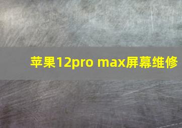 苹果12pro max屏幕维修